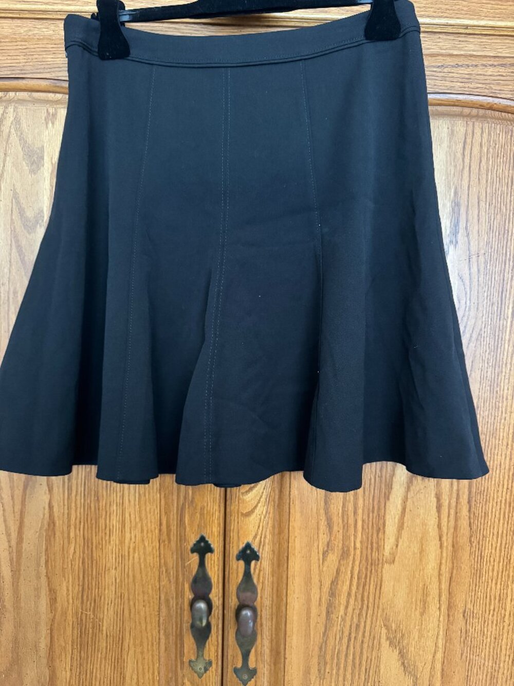 White House Black Market Black Flared A-Line Skirt